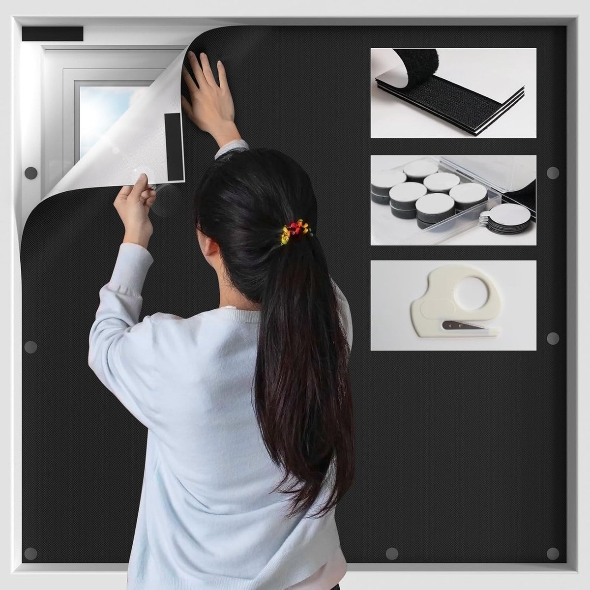 Omgoods - Magnetisch Rolluik - Blackout voor Raam, Geen Boren Nodig 300x145cm