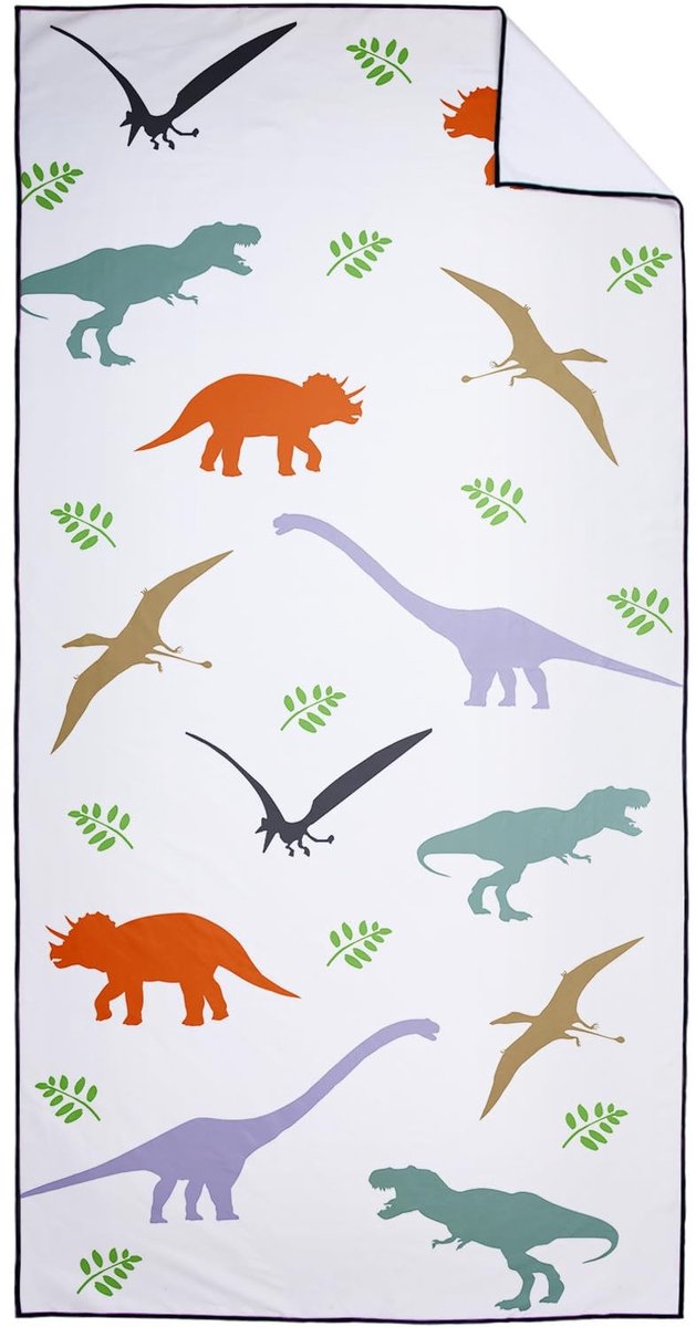 Omgoods - Sneldrogende Dinosaur Strandhanddoek - 90 x 180 cm, Zandvrij en Lichtgewicht