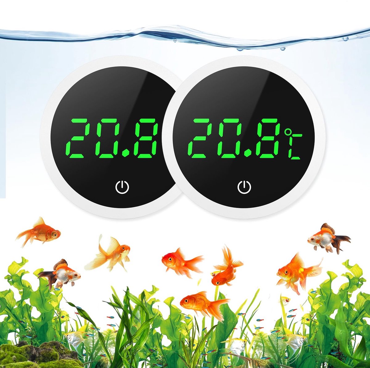 Omgoods - Digitale Aquarium Thermometer met LED Display - Temperatuurmeter voor Zoet- en Zoutwater