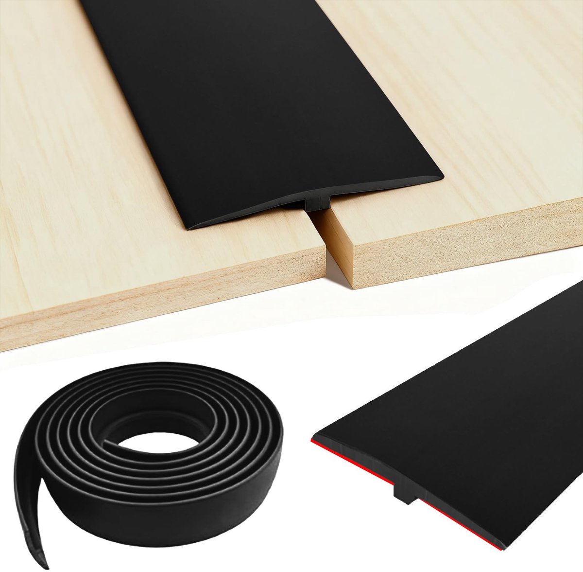 Omgoods - T-profiel Zelfklevend - Decoratieve Strip voor Vloerovergangen en Plinten