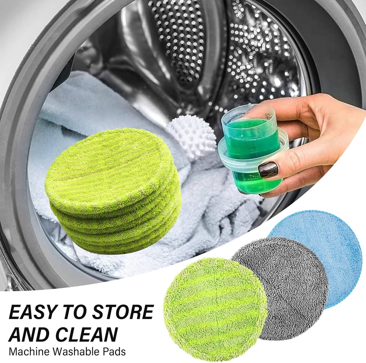 Omgoods - 18 Pcs Microfibre Pads Geschikt voor Hurricane Mop - Vervangonderdelen