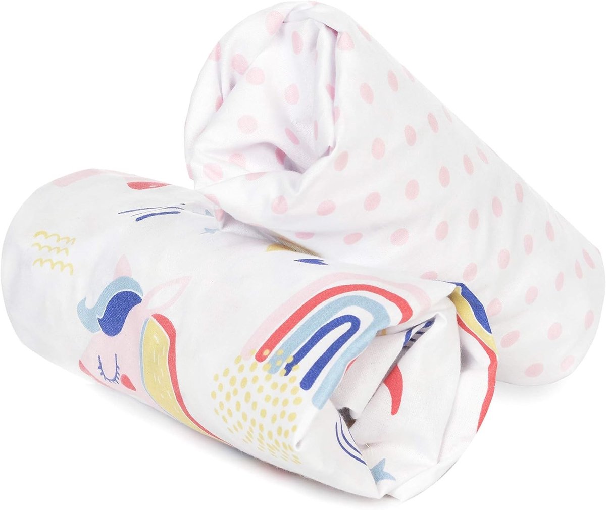 Omgoods - Set van 2 Fitted Sheets 140x70 cm voor Babybed - 100% Katoen