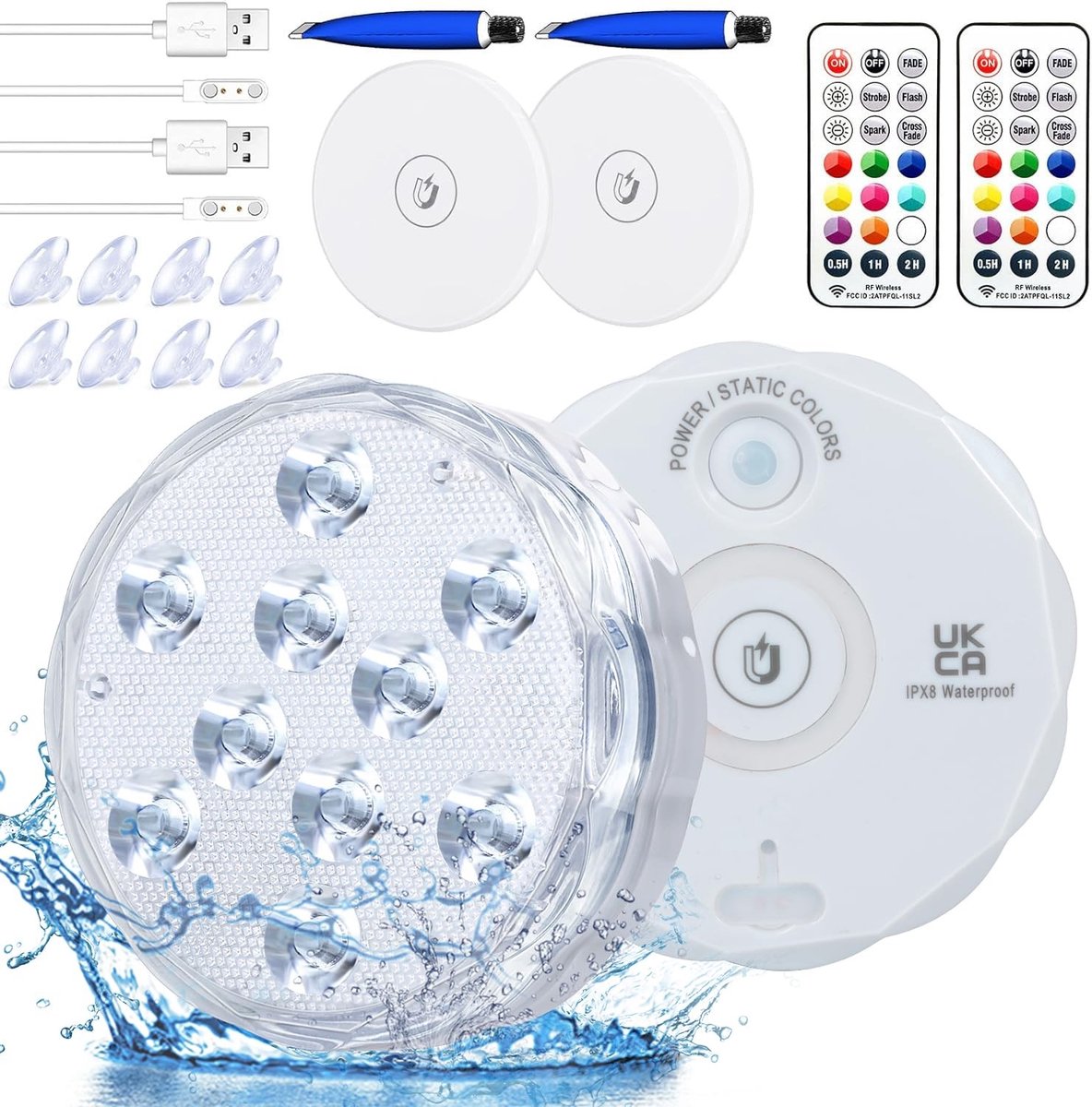 Omgoods - Zwembadverlichting - Oplaadbare LED Dompelverlichting voor Buiten