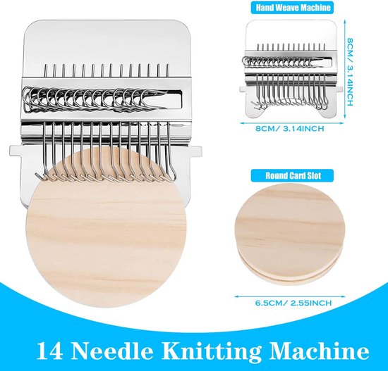 Omgoods - Allazone Kleine Weefloem - 14 Haken met 50 Kleuren Stopdraad van Omgoods — afbeelding 5