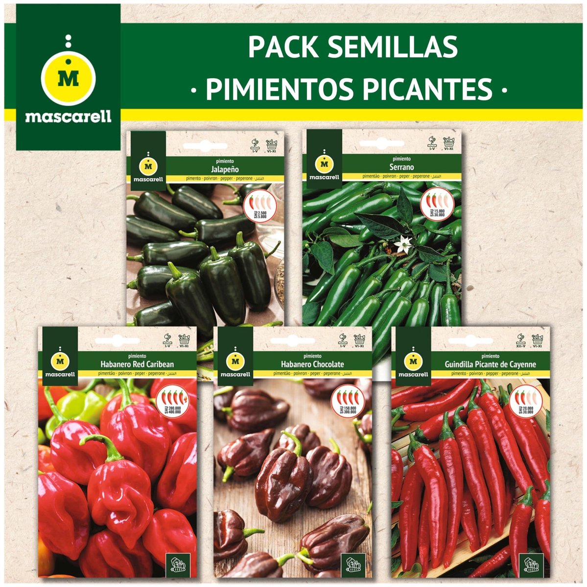 Omgoods - Zaden - Spicy Peppers, Eenvoudig Te Kweken Thuis - 35g