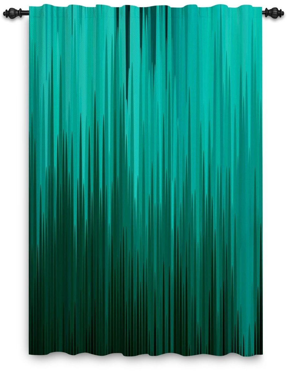 Omgoods - Abstract Potloodvouwgordijn - Groen Kleurverloop - 117 x 175 cm
