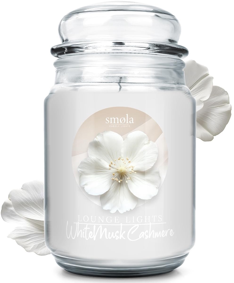Omgoods - Grote Geurkaars in Glas - White Musk Cashmere 620 ml