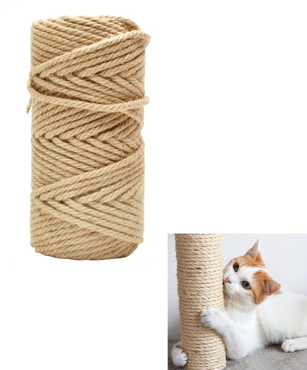 Omgoods - Sisal Touw 50m x 6mm - Natuurlijk Jute Touw voor Katten