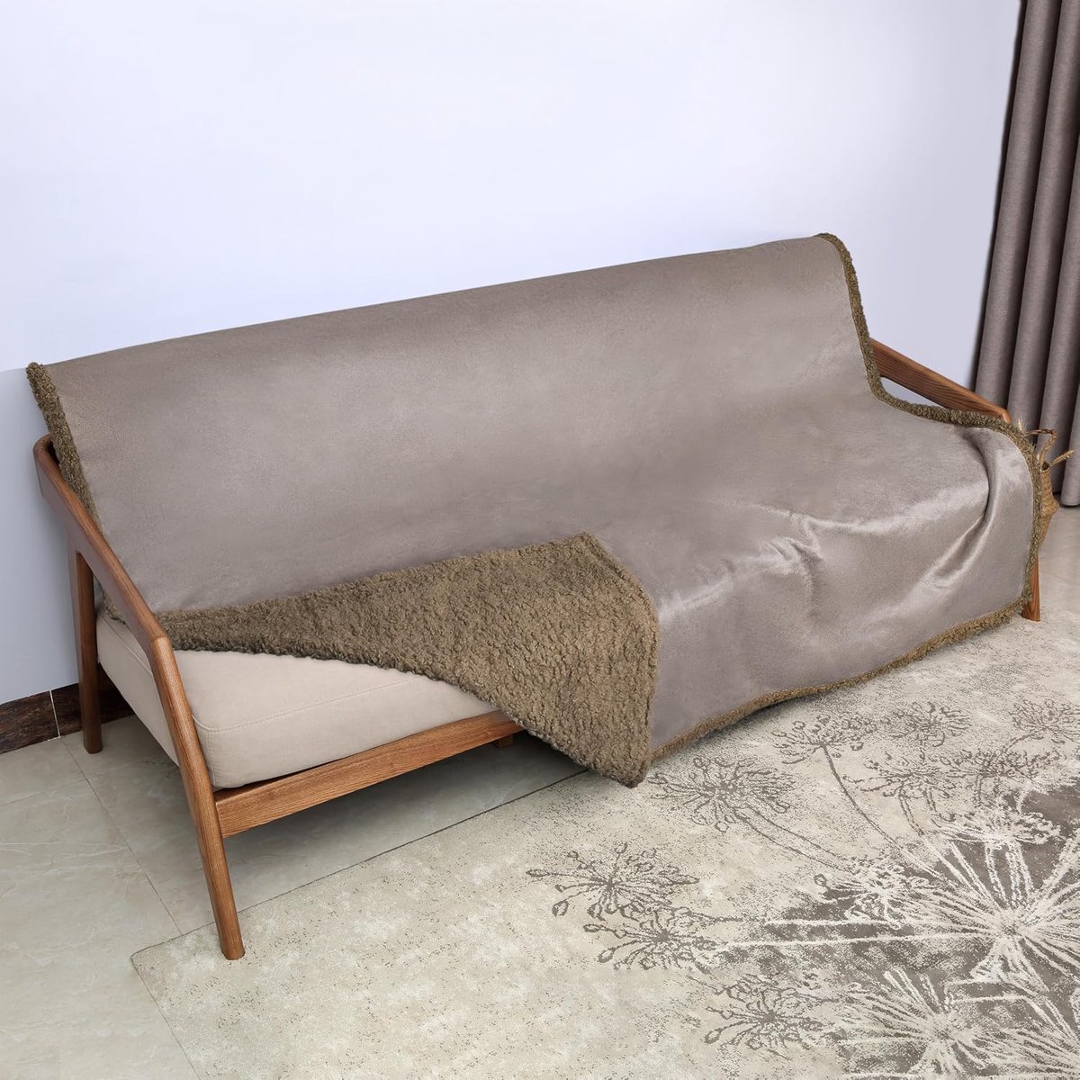 Waterdichte deken, sprei, bed, bankovertrek, knuffeldeken, beschermhoes, bankovertrek, waterafstotend, woondeken, sprei, fleece, sherpa-deken voor bed, bank, 203 x 152 cm