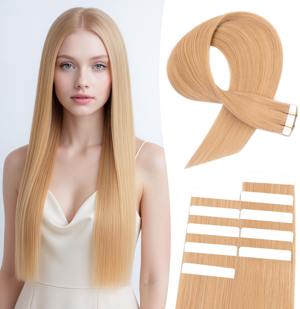 Omgoods - Hair Tape Extensions - 10 Stuks 45cm Natuurlijk Blond #24