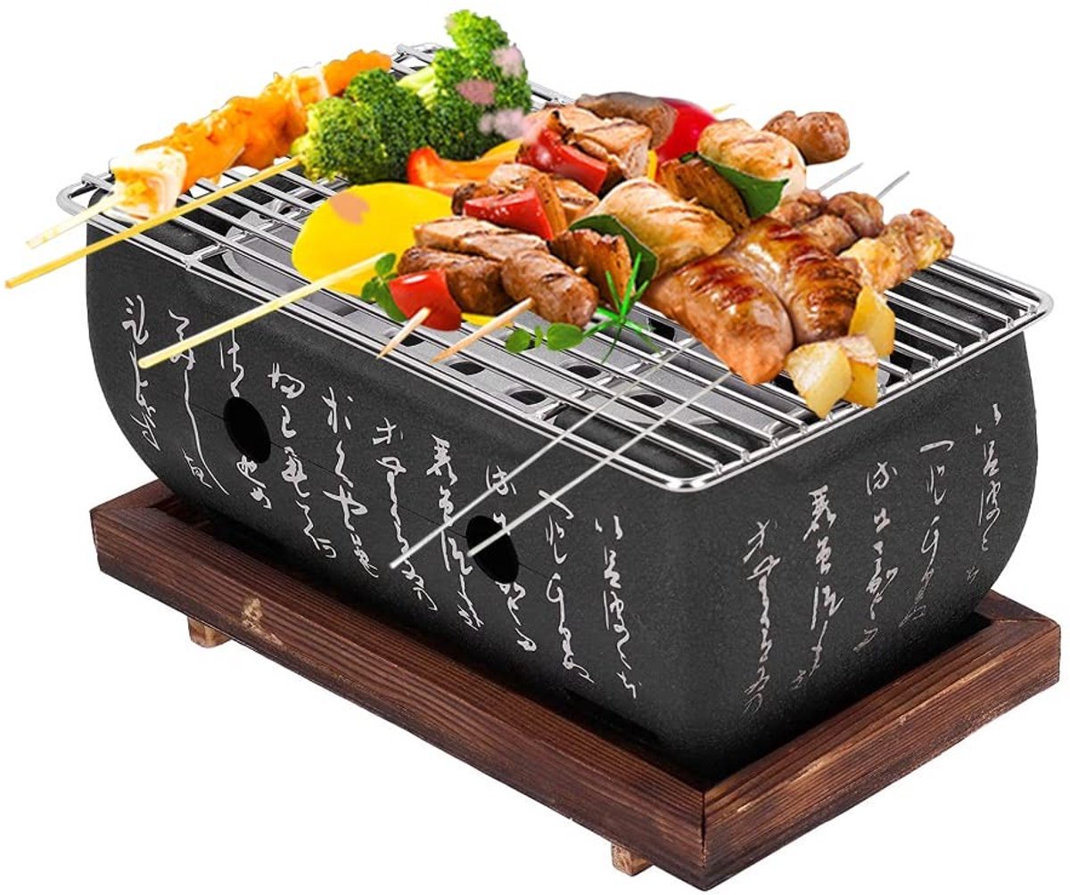 Omgoods- Barbecue Grill Japanse Stijl - Mini BBQ - Houtskool Kachel - Duurzaam Materiaal - Keramische Grill - Ideaal voor Kamperen