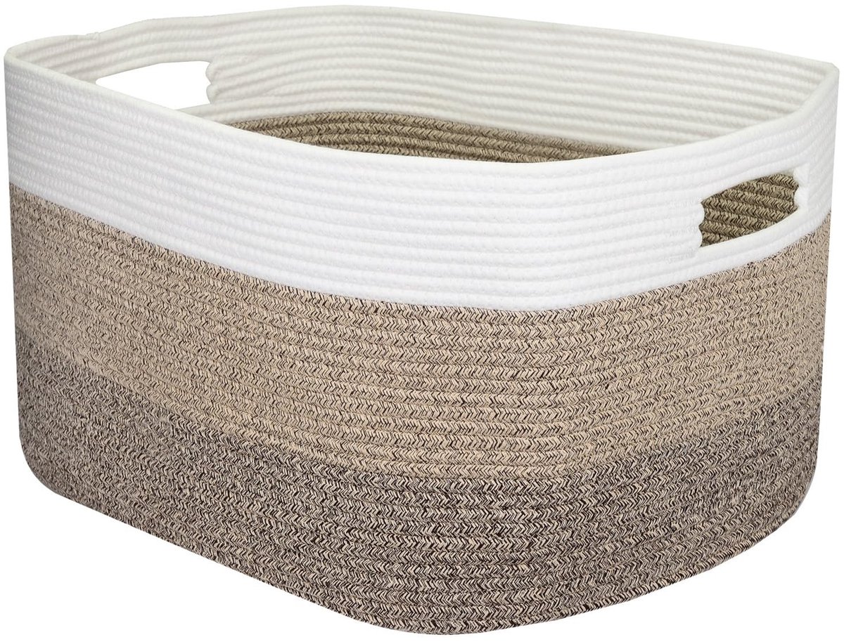 Omgoods - XXL Katoenen Wasmand met Handvatten 55 x 43 x 30 cm