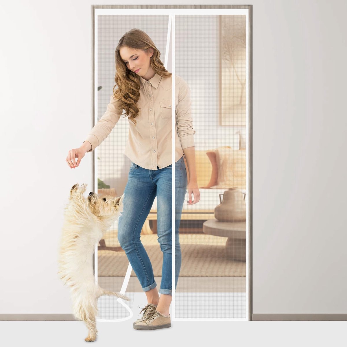 Omgoods - Vliegenhor Voor Deur Magnetisch 80 x 200 cm - Insectenbescherming