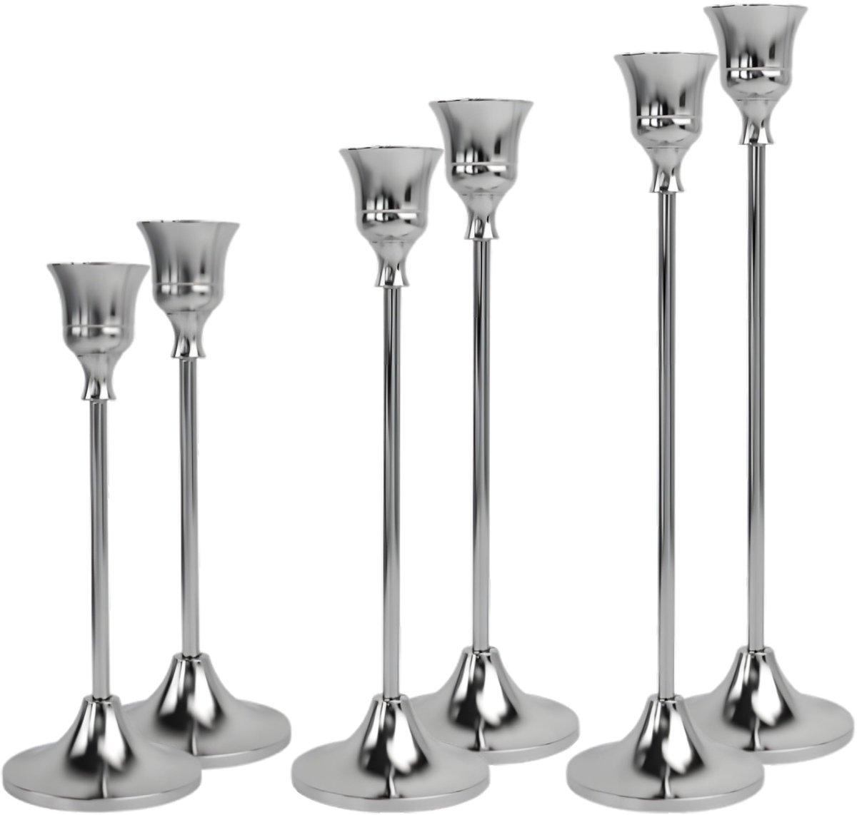 Omgoods - 6 Stuks Kandelaar - Tapered Kaarsenhouders voor Tafeldecoratie
