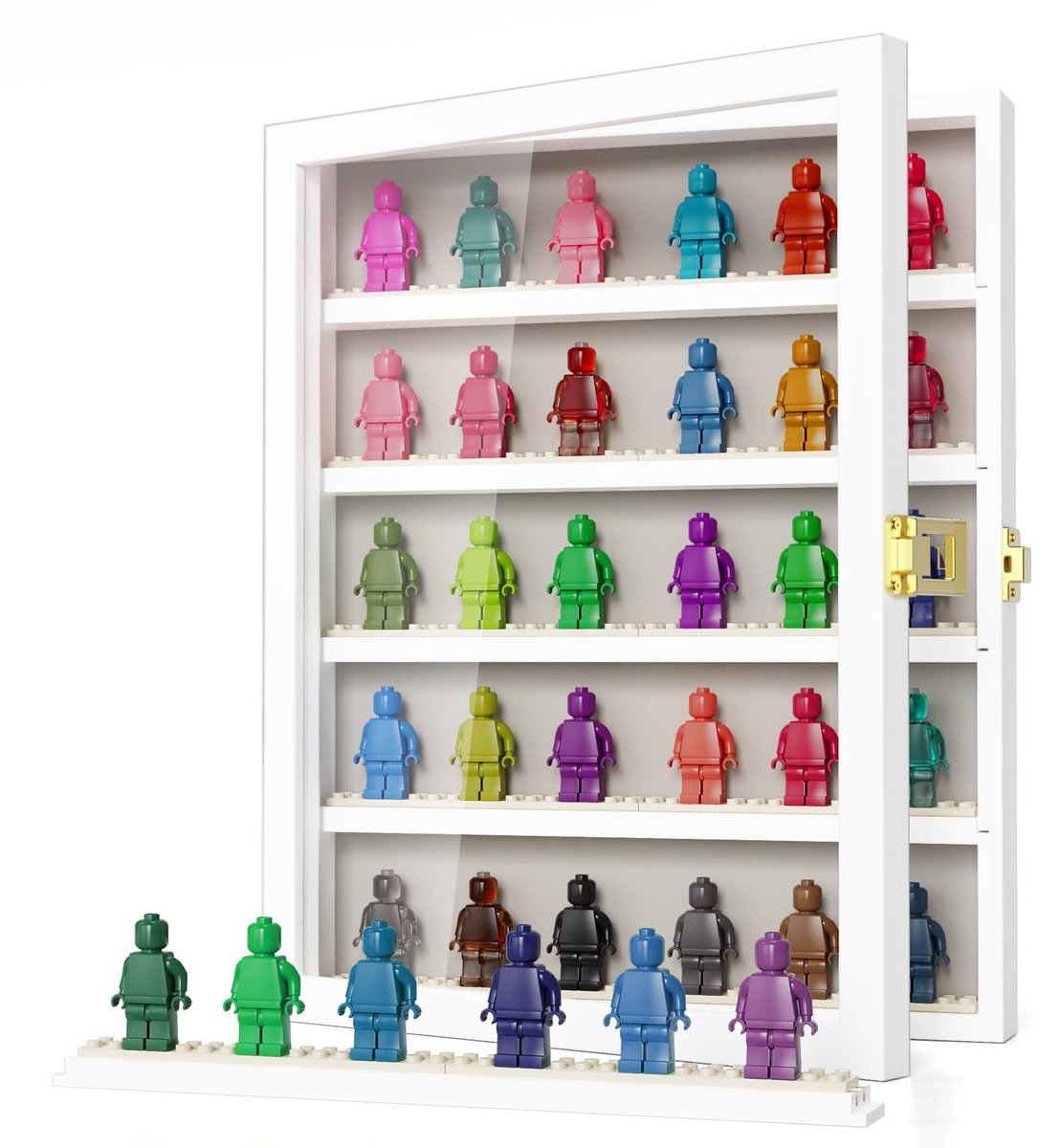 Omgoods - Minifigure Display Case met Wandmontage - 28 x 34 cm, Wit