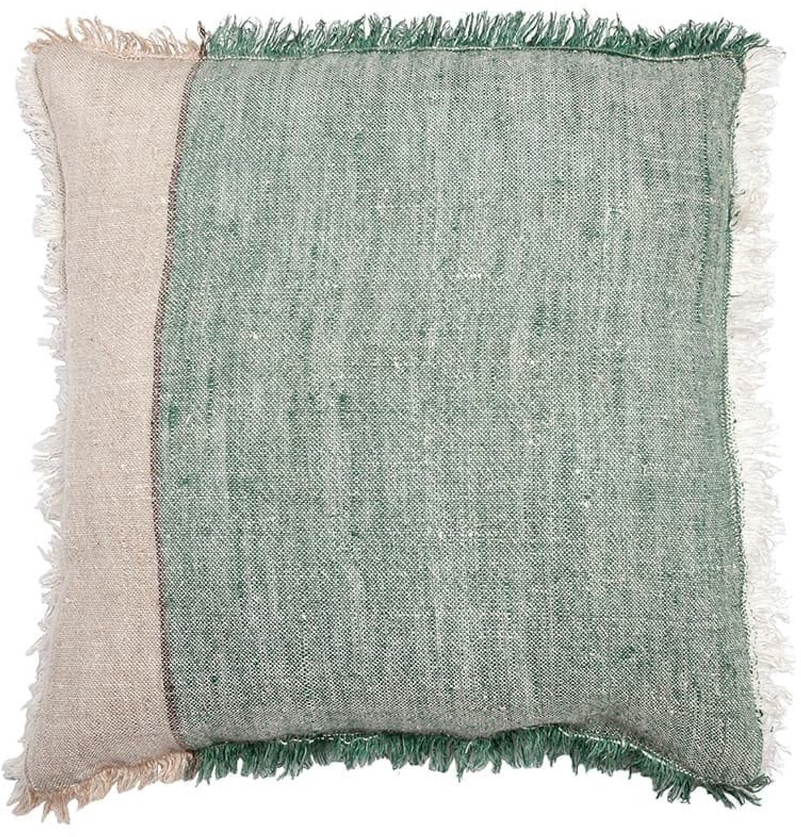 Omgoods - Kussenhoes Fringes 50 cm in Groen