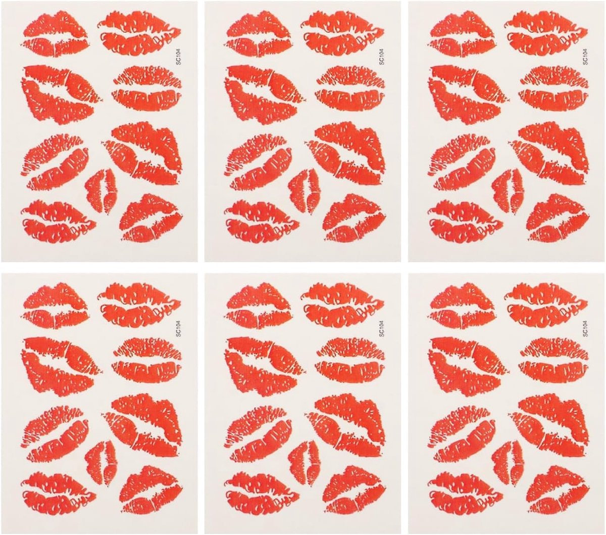 Tijdelijke kuss tatoeagestickers, waterdicht, lipstickers voor gezicht, lichaamsdecoratie, hals, arm, been