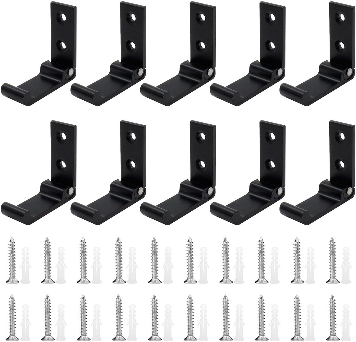 Omgoods - 10 Stuks Opvouwbare Wandhaken voor Handdoeken en Mantels