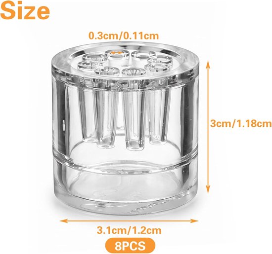 8 stuks, 30 x 32 mm, slakkenval, aquarium, 8 gaten, transparant, voor het vangen van planaria's, slakken, bloedvallen in het aquarium — afbeelding 5