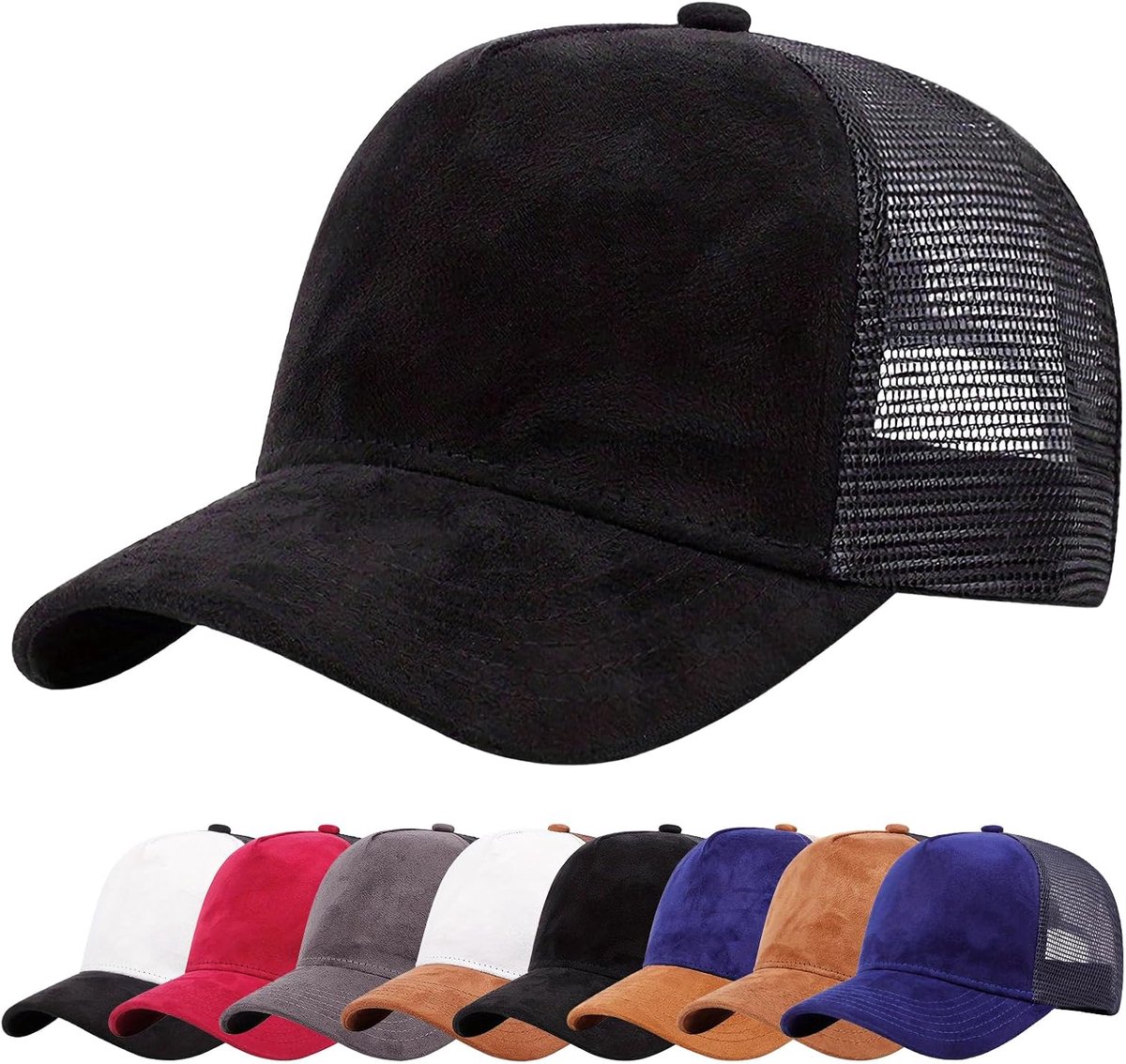 Honkbalpet, uniseks, ademend, effen, verstelbaar netweefsel, snapback op de rug, truckerhoed, anti-uv, zonnehoed