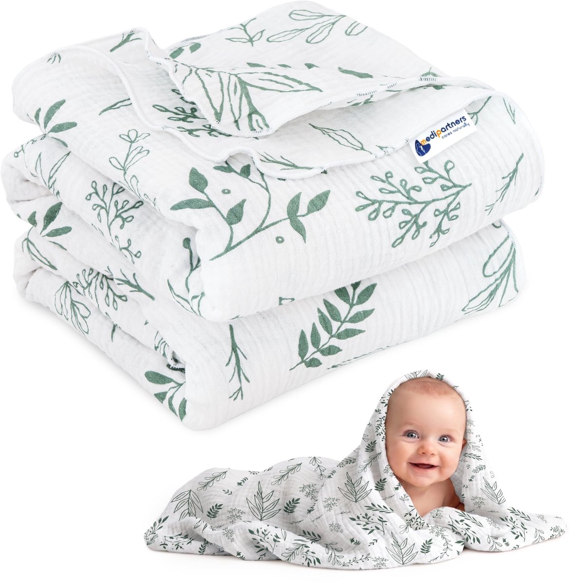 Omgoods - Muslin Babydeken 100 x 150 cm - Lenteblad Design