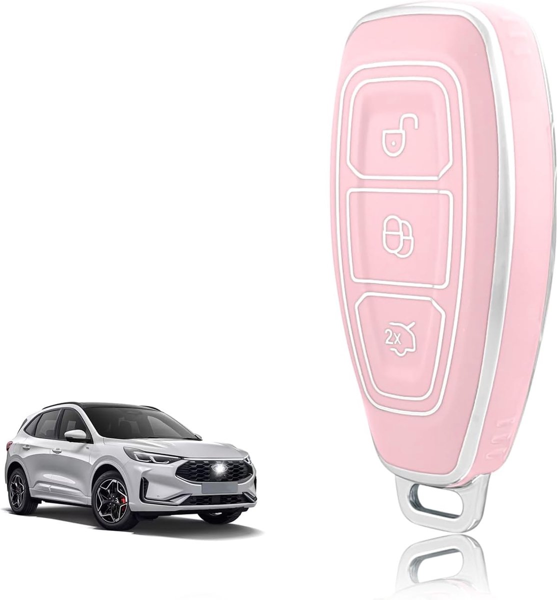 Sleutelhoes TPU, Autosleutelhoes Geschikt voor Ford Kuga Puma Fiesta Focus Ecosport Mondeo Galaxy Edge Grand C-Max B-Max Mk2 Mk3 Mk4, Sleutel Cover Bescherming Sleutelbehuizing - Smart Key