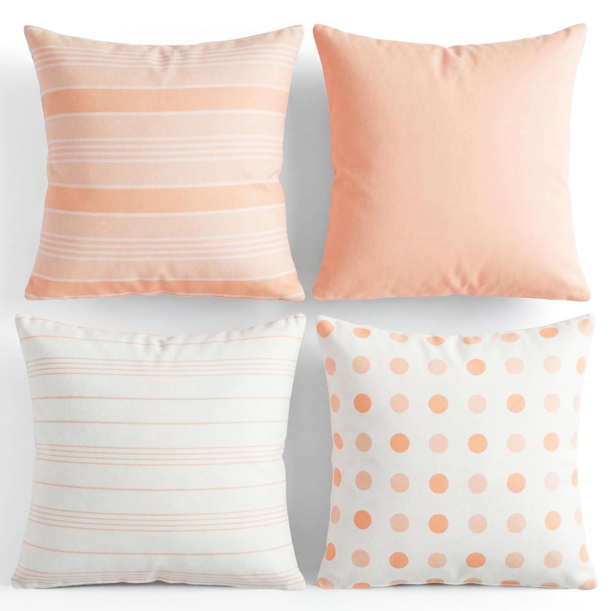 Omgoods - Set van 4 Kussenhoezen 45x45 cm Oranje – Afneembaar en Wasbaar – Moderne Woondecoratie