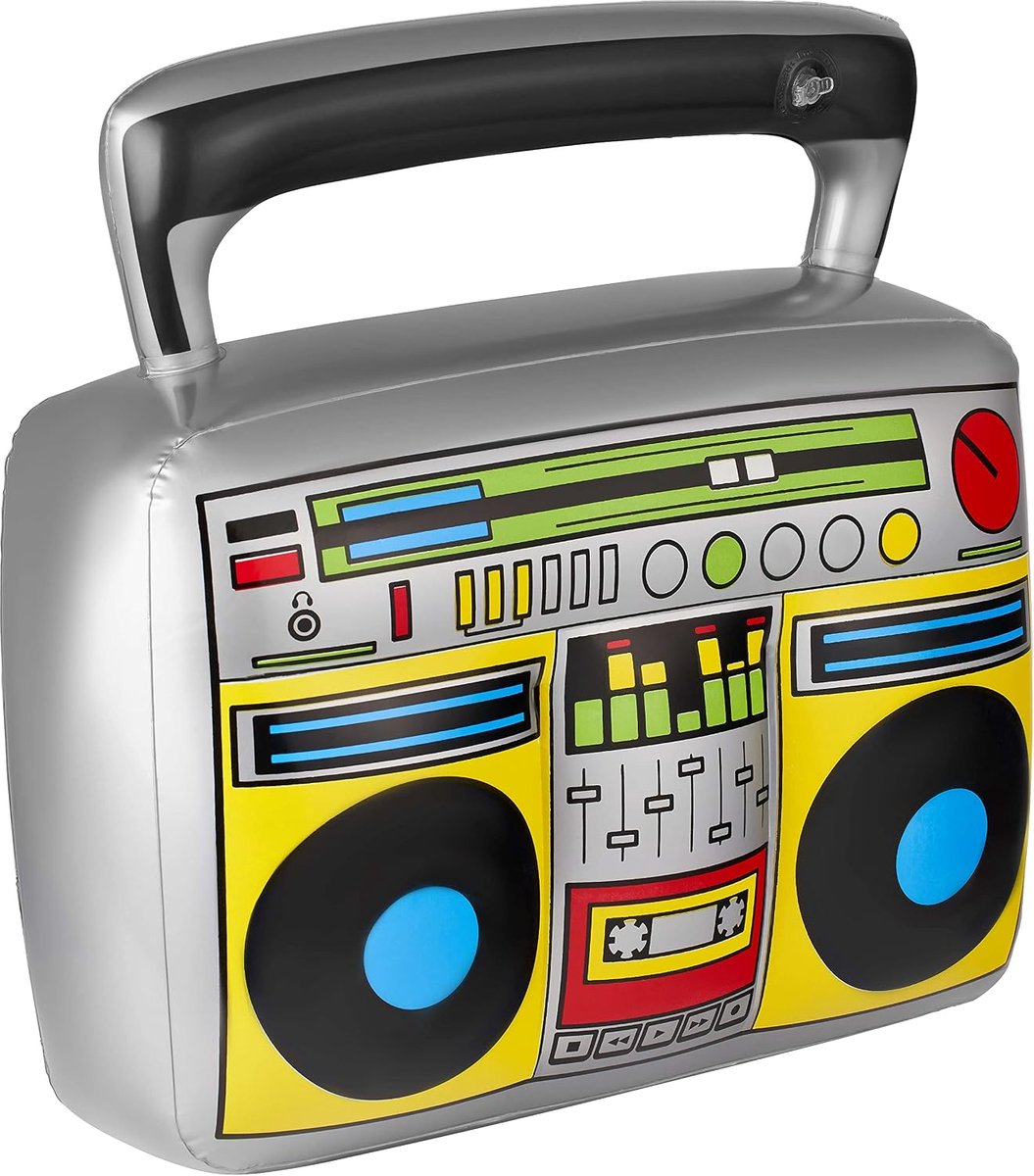 Opblaasbare Ghetto Blaster Oldschool, jaren '80 - '90 Outfit, Retro Radio, Motto Party Outfit, Carnaval Kostuum, Decoratie, Accessoires