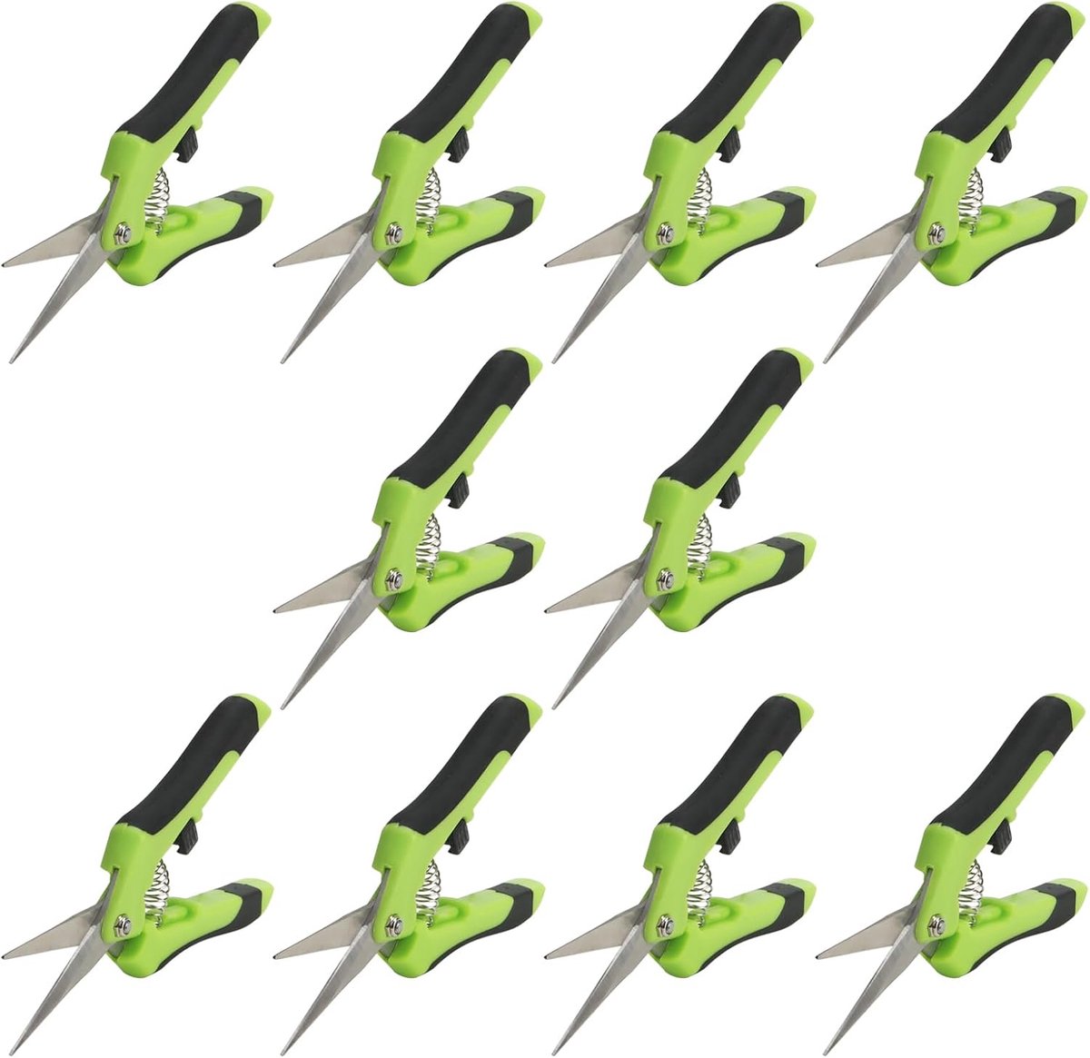 10 stuks 16,5 cm snoeischaar, oogschaar, bloemenschaar, trimschaar, tuinhandschaar met veer en vergrendelgreep, plantenschaar, takkenschaar voor planten, bloemen en takken