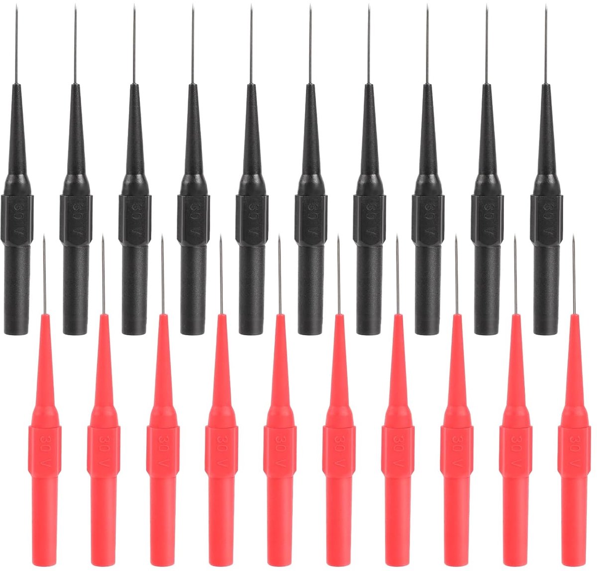 20 stuks meetpunten voor multimeter 0,7 mm testsonde piercing naald sonde testpunt banaanstekker multimeter meetkabel sonde isolatie piercing monster