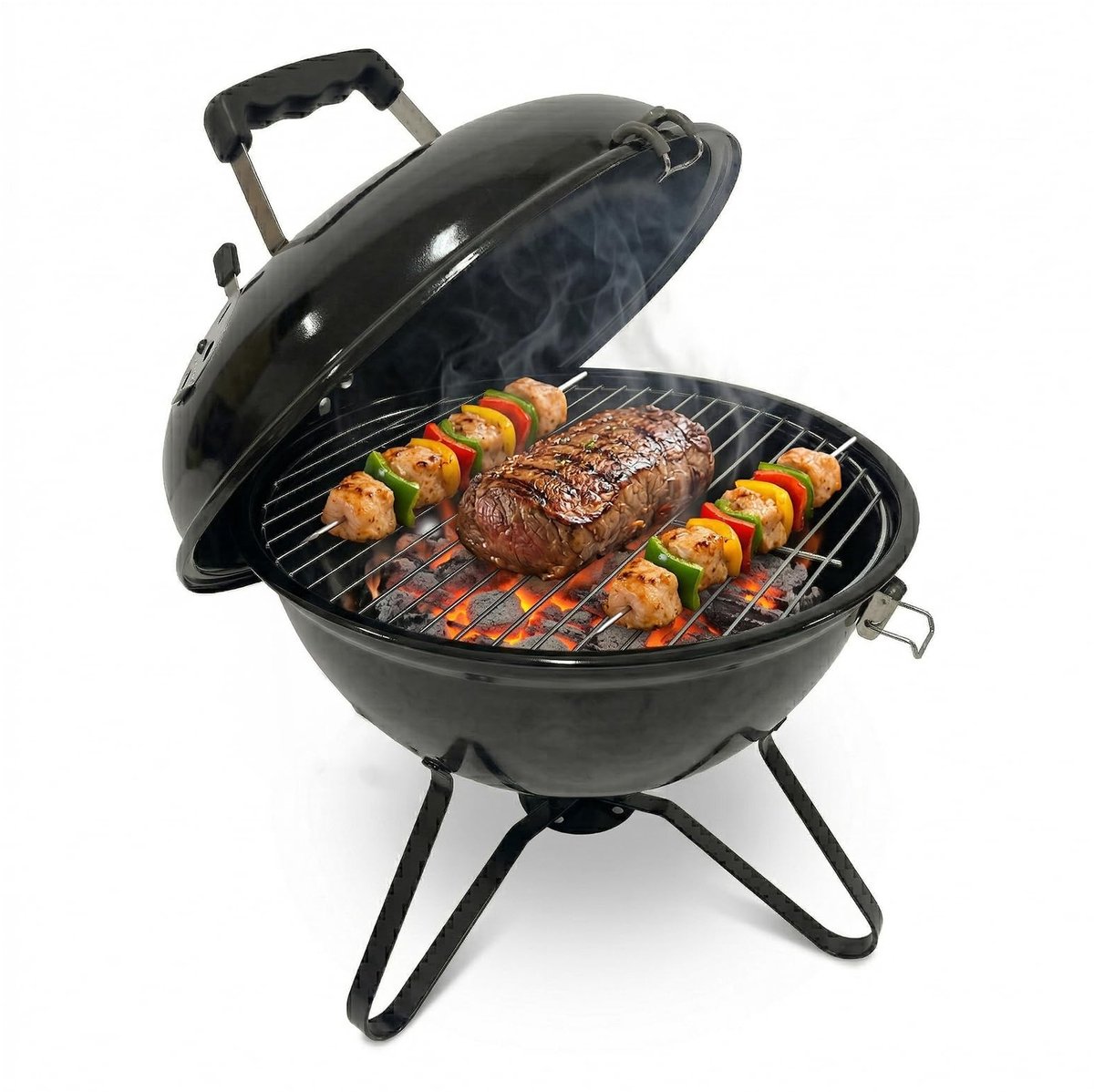 Omgoods - Houtskoolbarbecue - Compact Model voor Tuin en Patio - 37x37x45 cm