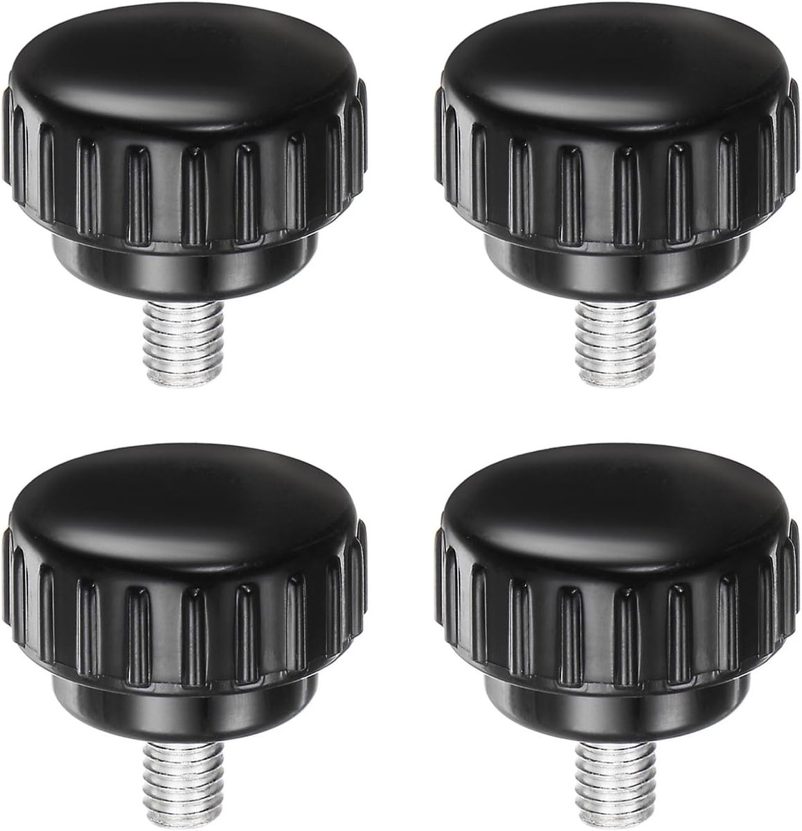 M6 x 10 mm metrische schroefdraad gekartelde spanknoppen handvat duimschroef op type 30 mm kunststof ronde kop schroefdraad handbout knoppen zwart 4 stuks