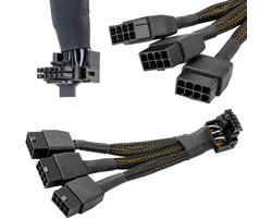 16 AWG PCIE 5.0 12VHPWR 600W 3x8 Pin to 16Pin (12+4Pin) 90 Degree Right Angle Supply Adapter Cable voor Graphics Card RTX 4090 4080 3090TI 4070Ti (type B)