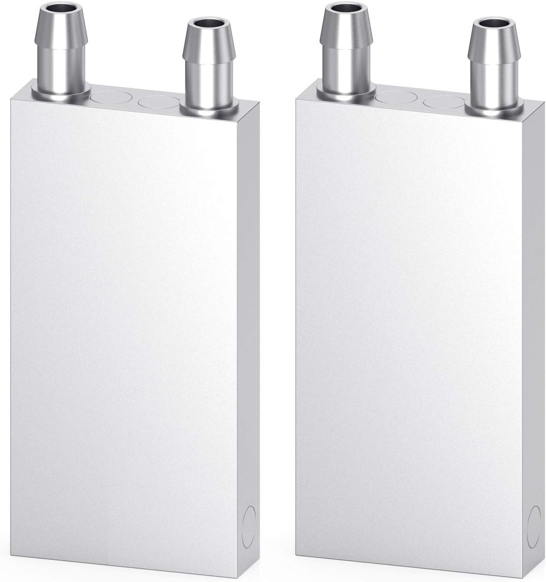 Aluminium waterkoelblok, vloeistofwaterkoeler, koellichaamssysteem voor pc, computer, CPU Graphics koellichaam, endothermic head, zilver (40 mm x 80 mm x 12 mm) 2 stuks