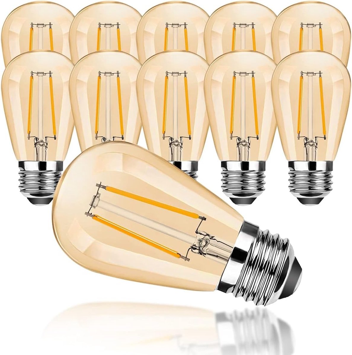 S14 LED 2W Vintage Edison Gloeilamp,E27 Gloeilampen, 2700K Warm Witte Retro Gloeilampen,15W Equivalente Gloeilampen, voor Buitenverlichting,Vervangende Lamp,150LM,Niet Dimbaar,Set van 10