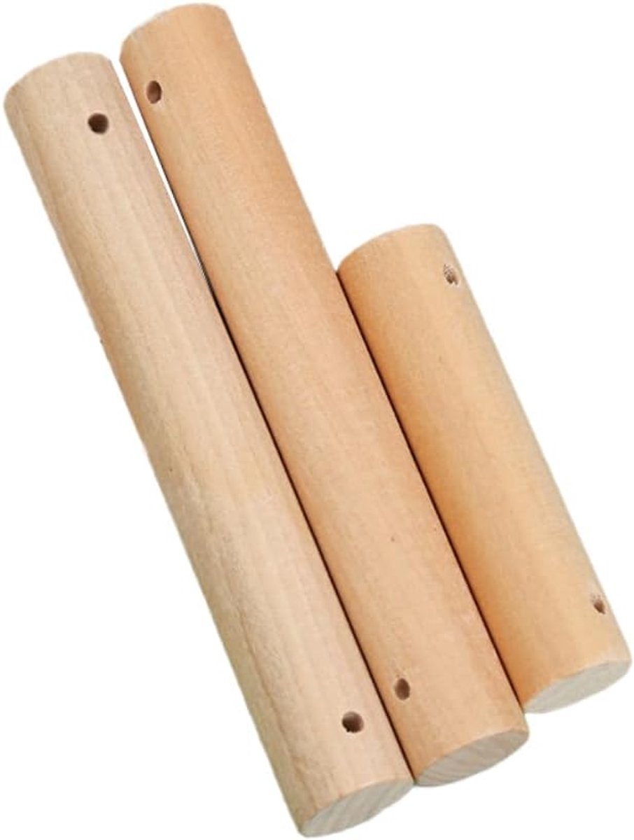 Houten stokjes, knutselstokken, houten stang, houten stokken met gat voor knutselen, 150 x 15 mm, ronde staven, houten staven voor handgemaakte geschenken, modelbouw, doe-het-zelf