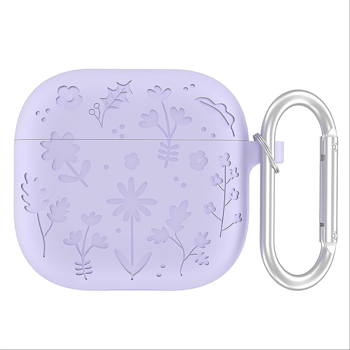 Hoesje compatibel met AirPods 4, schattige grappige cartoon siliconen TPU zachte beschermhoes met sleutelhanger inbegrepen voor jongens en meisjes - paars