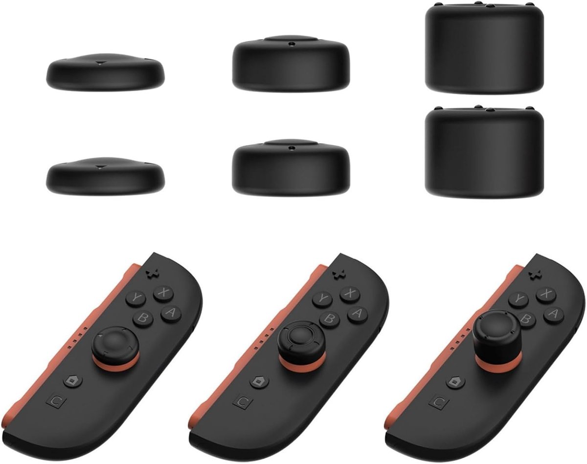 Joystick Cap Compatibel met Nintendo Switch 2, 6 stuks Siliconen Joystick Thumb Stick Grips Cap Beschermhoes, Zacht Antislip - Zwart