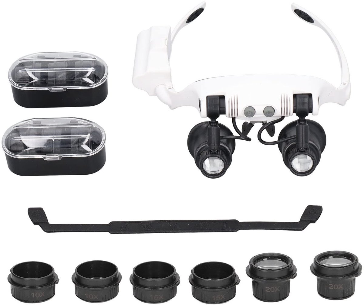 Omgoods - Handsfree Head Magnifier met Licht - 10x tot 25x Vergroting voor Juwelen en Uurwerken