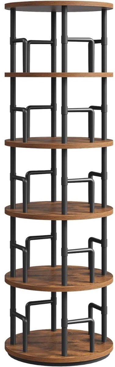 JCP® Hoekmeubel - Hoekmeubel Boekenkast - Boekenrek - Retro Bruin/Zwart - 40cm x 40cm x 160cm