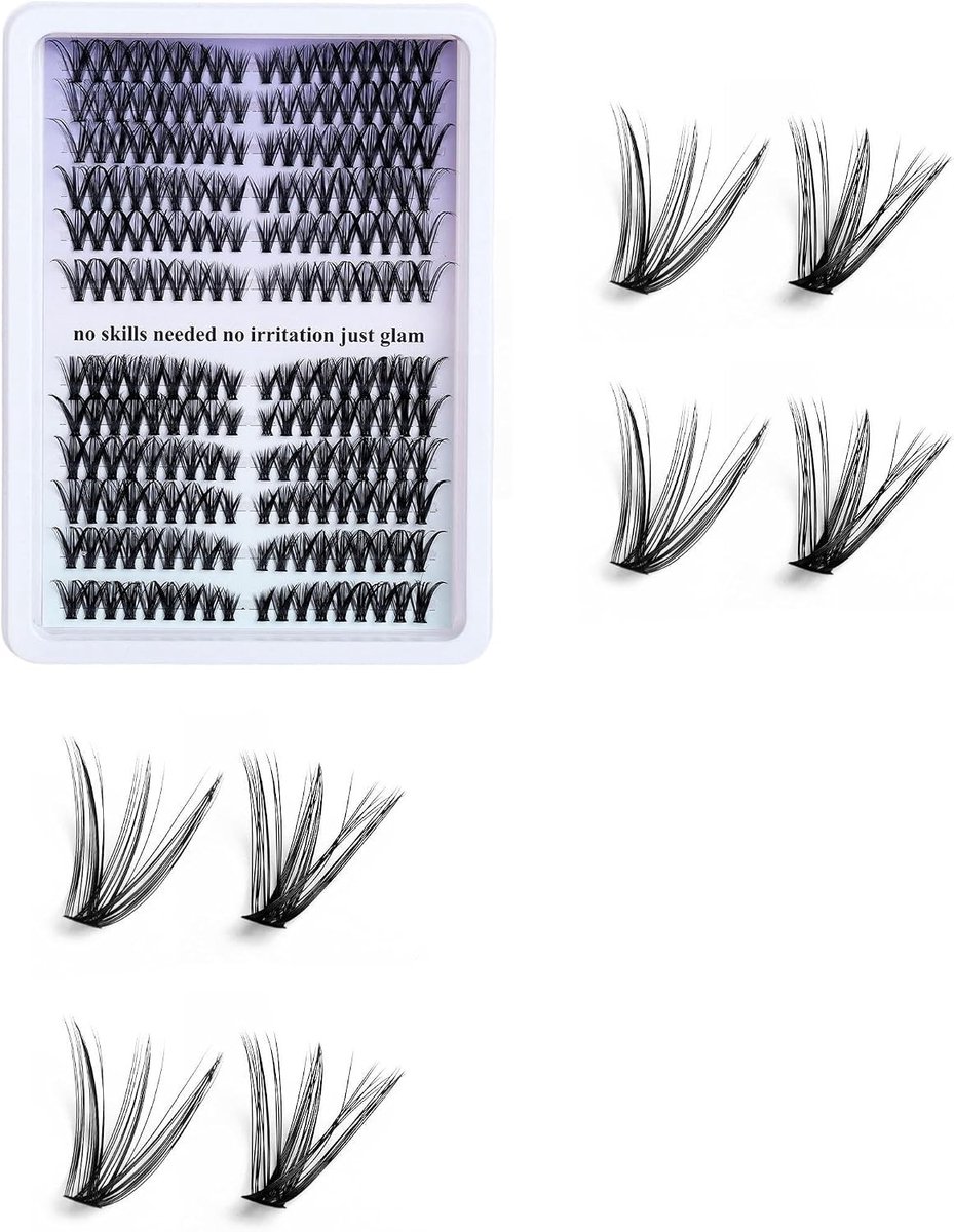 216 Stuks Cluster Wimperextensions 30-40D voor Thuis Wimperverlenging, DIY Kunstwimpers voor Beginners en Vrouwen (10-16 mm)