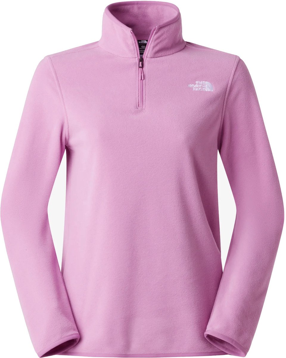 THE NORTH FACE W GLCR FLC 1/4 ZIP JKT HUSHED LAV The North Face Dameskleding Roze - Maat L