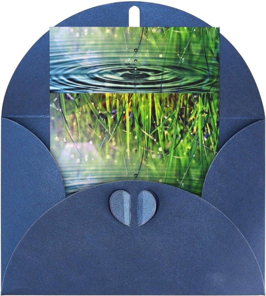 Wenskaart - Ansichtkaart Groetkaart - Gelegenheden Vieren - Parelmoer Papier - 10x15 cm - Blauw