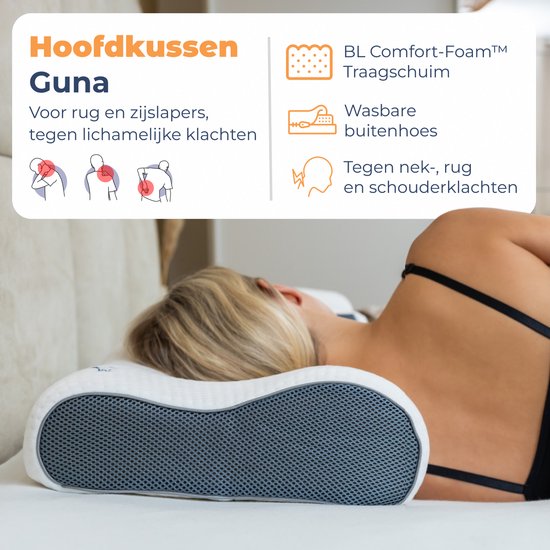 Best Life Hoofdkussen Nekklachten - Ergonomisch Traagschuim Kussen - Slaapkussen Zijslaper - Pillow