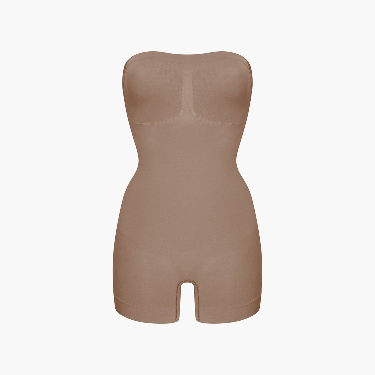 cfab - Strapless corrigerende bodysuit met bijpassende shorts - Caramel-M - Corrigerende Body - Naadlos - corrigerend ondergoed dames