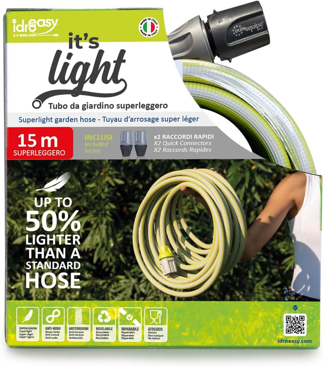 SnelShoppen - Tuin Water Irrigatie Slang 15 m - Flexibele Vormvaste Tuinslang voor Hoogwaardige Watering van Landschap en Gazons, Ideaal voor Tuiniere