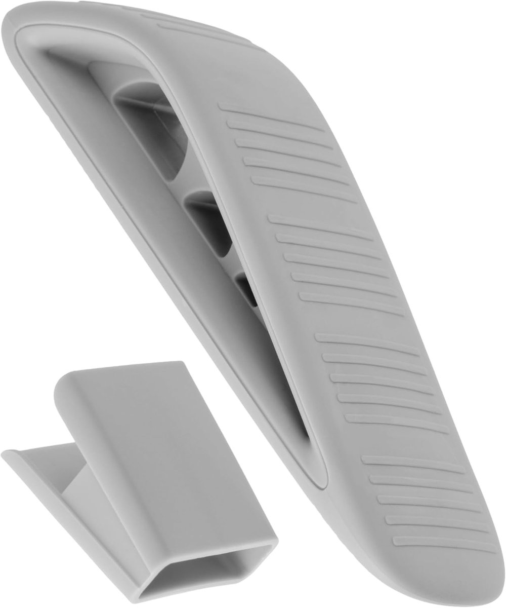 SnelShoppen - Deurstopper Wedges met Houder, 1 Stuk Grijze Siliconen Flexibele en Antislip Deurstopper voor Binnen en Buiten, Vloerstopper, Wandbesche
