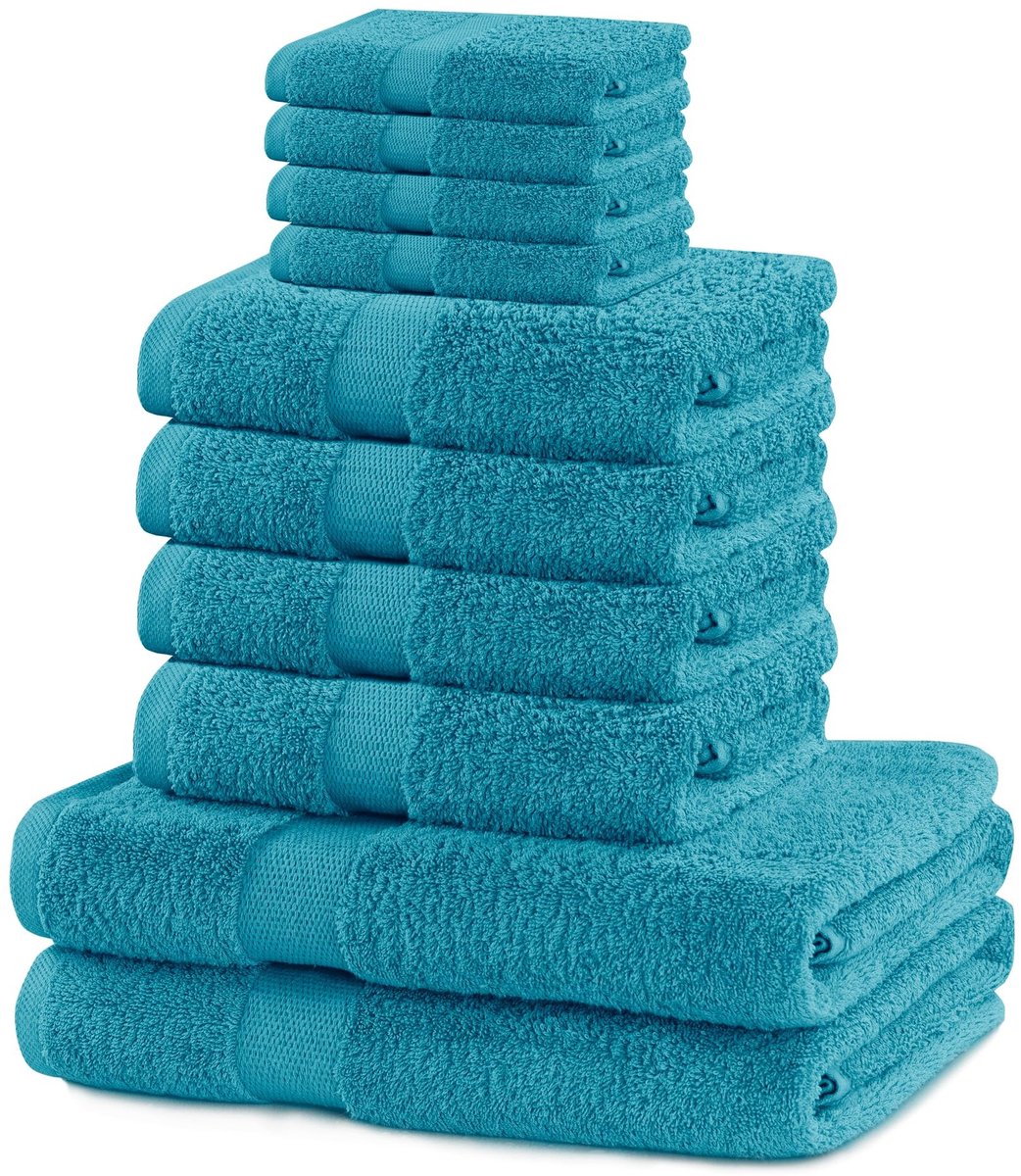 Omgoods - 10-delige Katoenen Handdoek Set met Hoge Absorptiegraad