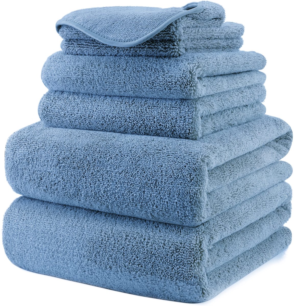 Omgoods - Set van 6 Microfiber Handdoeken 152 x 76 cm, Sneldrogend en Lintvrij