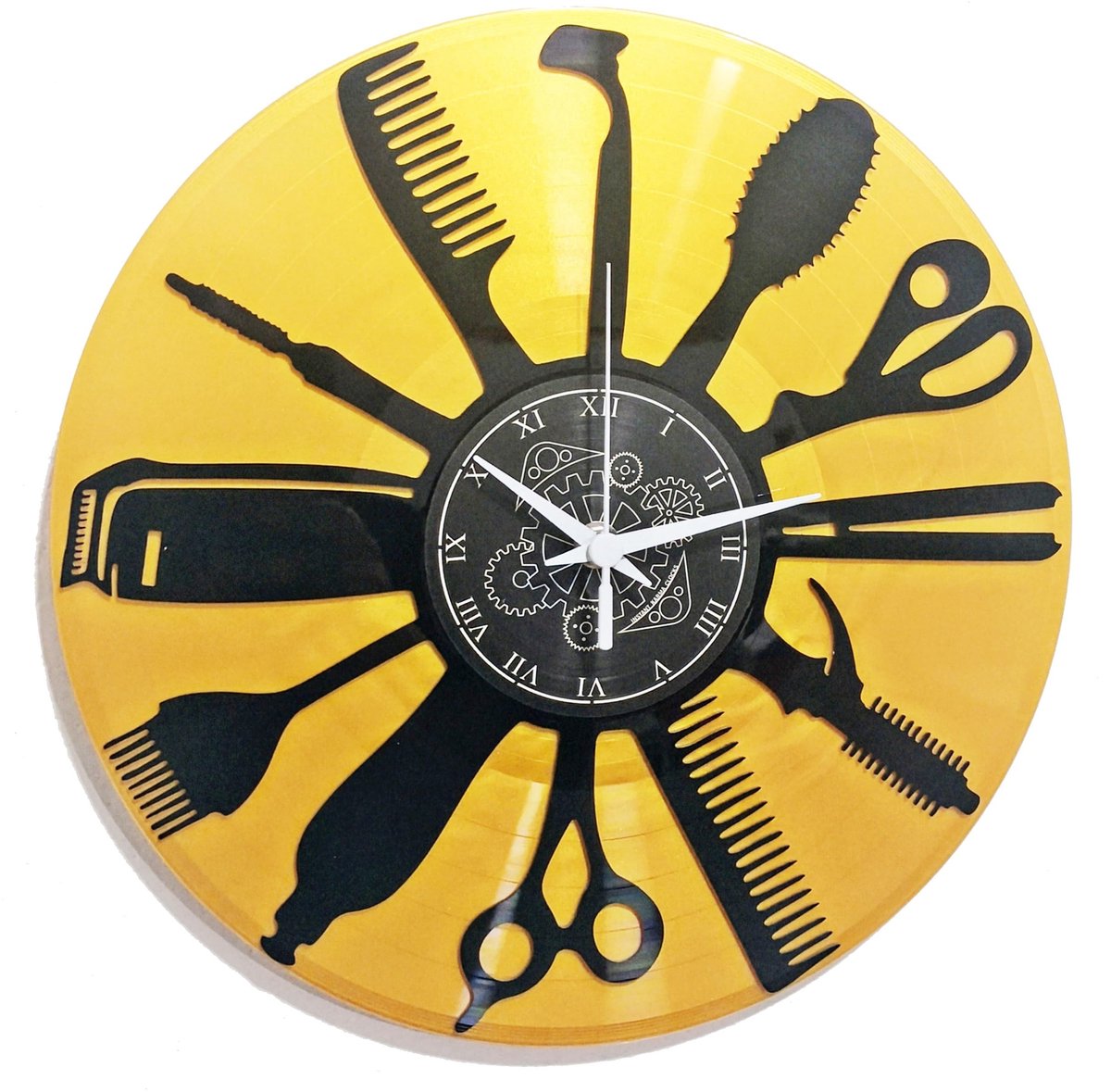 Omgoods - Vintage Wandklok van Vinyl - Stille Klok voor Thuisdecoratie